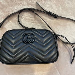 Black on black crossbody.